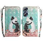 For Infinix Hot 20 3D Colored Horizontal Flip Leather Phone Case(Black White Cat)