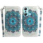 For Infinix Hot 20i 3D Colored Horizontal Flip Leather Phone Case(Peacock Wreath)