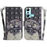 For Infinix Hot 20i 3D Colored Horizontal Flip Leather Phone Case(Hug Cat)