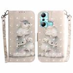 For Infinix Hot 20i 3D Colored Horizontal Flip Leather Phone Case(Squirrels)