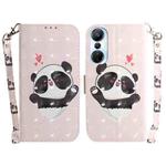 For Infinix Hot 20s 3D Colored Horizontal Flip Leather Phone Case(Heart Panda)