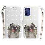 For Realme Q3S / Q3T / 9 SE / 9 5G Speed 3D Colored Horizontal Flip Leather Phone Case(Pug)