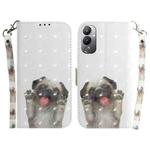 For Tecno Pova 4 3D Colored Horizontal Flip Leather Phone Case(Pug)