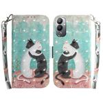 For Tecno Pova 4 3D Colored Horizontal Flip Leather Phone Case(Black White Cat)