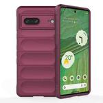 For Google Pixel 7 Magic Shield TPU + Flannel Phone Case(Wine Red)