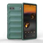 For Google Pixel 6a Magic Shield TPU + Flannel Phone Case(Dark Green)