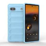 For Google Pixel 6a Magic Shield TPU + Flannel Phone Case(Light Blue)
