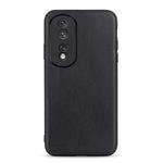 For Honor 80 Accurate Hole Lambskin Texture Genuine Leather Phone Case(Black)