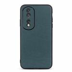 For Honor 80 Accurate Hole Lambskin Texture Genuine Leather Phone Case(Green)