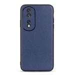 For Honor 80 Pro Accurate Hole Lambskin Texture Genuine Leather Phone Case(Blue)