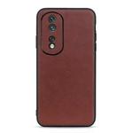 For Honor 80 Pro Accurate Hole Lambskin Texture Genuine Leather Phone Case(Brown)