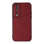 For Honor 80 Carbon Fiber Texture Shockproof Phone Case(Red)
