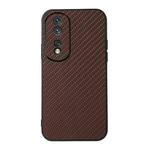 For Honor 80 Carbon Fiber Texture Shockproof Phone Case(Brown)