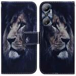 For Infinix Hot 20 Coloured Drawing Flip Leather Phone Case(Lion)