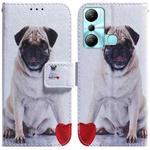 For Infinix Hot 20i Coloured Drawing Flip Leather Phone Case(Pug)