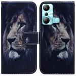 For Infinix Hot 20i Coloured Drawing Flip Leather Phone Case(Lion)