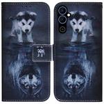 For Tecno Pova Neo 2 Coloured Drawing Flip Leather Phone Case(Wolf and Dog)