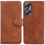 For Infinix Hot 20 Skin Feel Pure Color Flip Leather Phone Case(Brown)