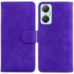 For Infinix Hot 20 5G Skin Feel Pure Color Flip Leather Phone Case(Purple)