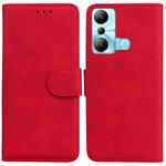 For Infinix Hot 20i Skin Feel Pure Color Flip Leather Phone Case(Red)