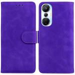 For Infinix Hot 20s Skin Feel Pure Color Flip Leather Phone Case(Purple)