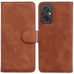 For Xiaomi Redmi 11 Prime 4G Skin Feel Pure Color Flip Leather Phone Case(Brown)