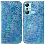 For Infinix Hot 20i Colorful Magnetic Buckle Leather Phone Case(Blue)