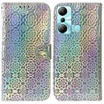 For Infinix Hot 20i Colorful Magnetic Buckle Leather Phone Case(Silver)