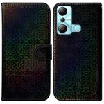 For Infinix Hot 20i Colorful Magnetic Buckle Leather Phone Case(Black)
