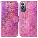 For Tecno Pova 4 Colorful Magnetic Buckle Leather Phone Case(Pink)