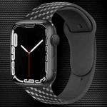 Carbon Fiber Silicone Strap For Apple Watch Series 8&7 41mm / SE 2&6&SE&5&4 40mm / 3&2&1 38mm