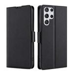 For Samsung Galaxy S23 Ultra Ultra-thin Voltage Side Buckle Horizontal Flip Leather Phone Case(Black)