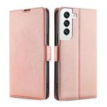 For Samsung Galaxy S23 5G Ultra-thin Voltage Side Buckle Horizontal Flip Leather Phone Case(Rose Gold)