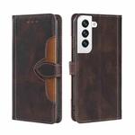 For Samsung Galaxy S23 5G Skin Feel Magnetic Buckle Leather Phone Case(Brown)