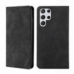 For Samsung Galaxy S23 Ultra 5G Skin Feel Magnetic Horizontal Flip Leather Phone Case(Black)