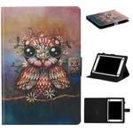 For 7 inch  Tablet PC Universal Coloured Drawing Pattern Horizontal Flip Leather Case with Holder & Card Slot(Owl)