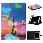 For 8 inch Tablet PC Universal Coloured Drawing Pattern Horizontal Flip Leather Case with Holder & Card Slot(Romantic Tower)