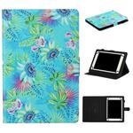 For 10 inch Tablet PC Universal Coloured Drawing Pattern Horizontal Flip Leather Case with Holder & Card Slot(Flowers)