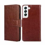 For Samsung Galaxy S23 5G Crystal Texture Leather Phone Case(Brown)