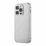 For iPhone 14 Pro Max Spring Buckle Metal Solid Color Phone Case(Silver)