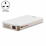 S90 DLP Android 9.0 1GB+8GB 4K Mini WiFi Smart Projector, Power Plug:UK Plug(White)