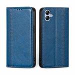 For Samsung Galaxy A04E Grid Texture Magnetic Flip Leather Phone Case(Blue)