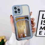 For iPhone 14 Pro Electroplating Frame Card Slot Phone Case(Blue)