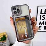 For iPhone 13 Electroplating Frame Card Slot Phone Case(Black)