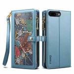 For iPhone 6s Plus / 6 Plus ESEBLE Star Series Lanyard Zipper Wallet RFID Leather Case(Blue)