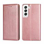 For Samsung Galaxy S23 5G Gloss Oil Solid Color Magnetic Leather Phone Case(Rose Gold)