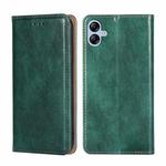 For Samsung Galaxy A04E Gloss Oil Solid Color Magnetic Leather Phone Case(Green)