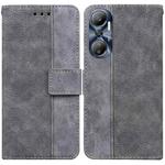 For Infinix Hot 20 Geometric Embossed Leather Phone Case(Grey)