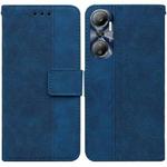 For Infinix Hot 20 Geometric Embossed Leather Phone Case(Blue)