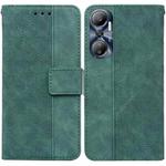 For Infinix Hot 20 Geometric Embossed Leather Phone Case(Green)